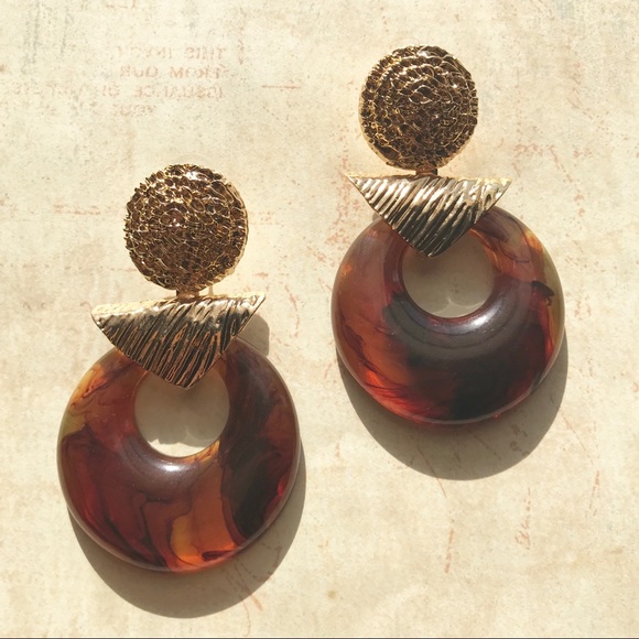 New 80s Inspired Statement Dangle Women Earrings - Picture 1 of 3